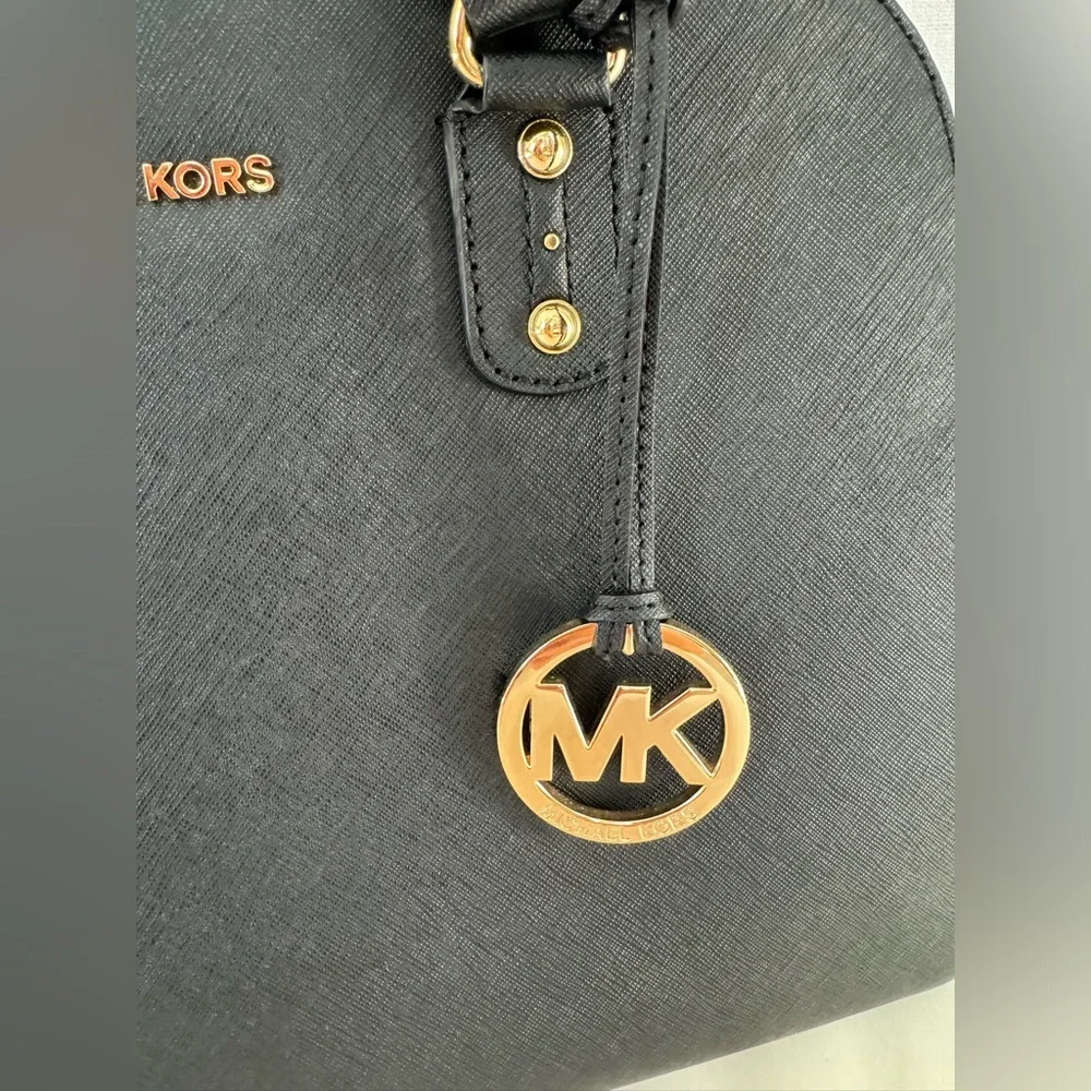 NEW Michael Kors Black Large Dome Satchel Bag NWOT
